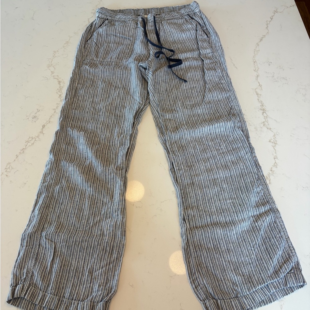 Caslon Blue and White Striped Lightweight Drawstring Pants